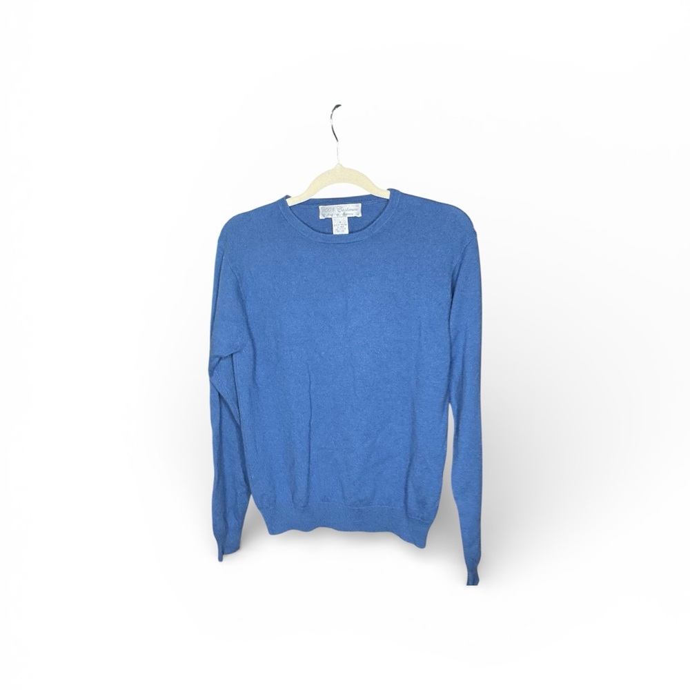 Women’s Cashmere Crewneck Sweater in Royal Blue - Lightweight Knit